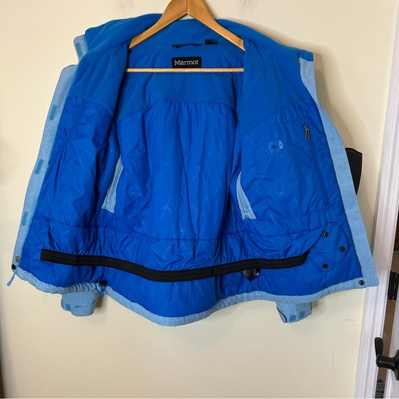 Marmot Waterproof Blue Plaid Ski Jacket Size S - Picture 12 of 16